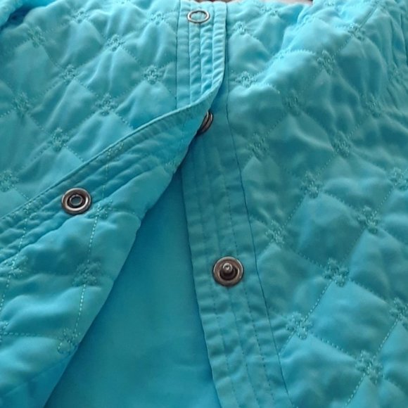 Requirements Tiffany Blue Quilted Snap Button Down Jacket Size XL - Picture 8 of 10